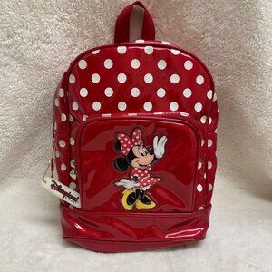 Cute Disney Minnie Mouse Shiny, Metalic Red Vinyl Kids Backpack